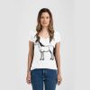 Ladies Slim Fit V Neck Poly-Rich Tee Thumbnail