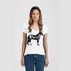 Ladies Slim Fit V Neck Poly-Rich Tee Thumbnail
