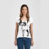 Ladies Slim Fit V Neck Poly-Rich Tee Thumbnail