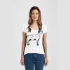 Ladies Slim Fit V Neck Poly-Rich Tee Thumbnail
