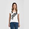 Ladies Slim Fit V Neck Poly-Rich Tee Thumbnail