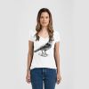 Ladies Slim Fit V Neck Poly-Rich Tee Thumbnail