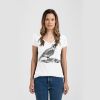 Ladies Slim Fit V Neck Poly-Rich Tee Thumbnail