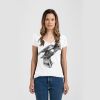 Ladies Slim Fit V Neck Poly-Rich Tee Thumbnail