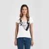 Ladies Slim Fit V Neck Poly-Rich Tee Thumbnail