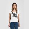 Ladies Slim Fit V Neck Poly-Rich Tee Thumbnail