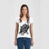 Ladies Slim Fit V Neck Poly-Rich Tee Thumbnail