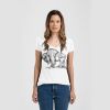 Ladies Slim Fit V Neck Poly-Rich Tee Thumbnail