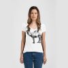 Ladies Slim Fit V Neck Poly-Rich Tee Thumbnail