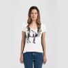 Ladies Slim Fit V Neck Poly-Rich Tee Thumbnail