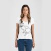 Ladies Slim Fit V Neck Poly-Rich Tee Thumbnail