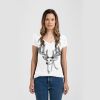 Ladies Slim Fit V Neck Poly-Rich Tee Thumbnail