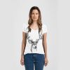 Ladies Slim Fit V Neck Poly-Rich Tee Thumbnail