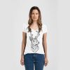 Ladies Slim Fit V Neck Poly-Rich Tee Thumbnail