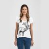 Ladies Slim Fit V Neck Poly-Rich Tee Thumbnail