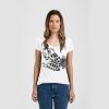 Ladies Slim Fit V Neck Poly-Rich Tee Thumbnail