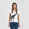 Ladies Slim Fit V Neck Poly-Rich Tee Thumbnail