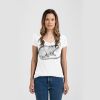 Ladies Slim Fit V Neck Poly-Rich Tee Thumbnail