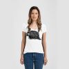 Ladies Slim Fit V Neck Poly-Rich Tee Thumbnail