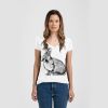 Ladies Slim Fit V Neck Poly-Rich Tee Thumbnail