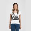 Ladies Slim Fit V Neck Poly-Rich Tee Thumbnail