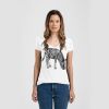 Ladies Slim Fit V Neck Poly-Rich Tee Thumbnail