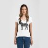 Ladies Slim Fit V Neck Poly-Rich Tee Thumbnail