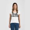 Ladies Slim Fit V Neck Poly-Rich Tee Thumbnail