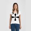 Ladies Slim Fit V Neck Poly-Rich Tee Thumbnail
