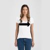 Ladies Slim Fit V Neck Poly-Rich Tee Thumbnail