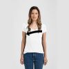 Ladies Slim Fit V Neck Poly-Rich Tee Thumbnail