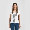 Ladies Slim Fit V Neck Poly-Rich Tee Thumbnail