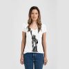 Ladies Slim Fit V Neck Poly-Rich Tee Thumbnail