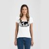 Ladies Slim Fit V Neck Poly-Rich Tee Thumbnail