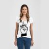 Ladies Slim Fit V Neck Poly-Rich Tee Thumbnail