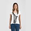 Ladies Slim Fit V Neck Poly-Rich Tee Thumbnail