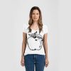 Ladies Slim Fit V Neck Poly-Rich Tee Thumbnail