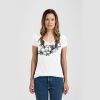 Ladies Slim Fit V Neck Poly-Rich Tee Thumbnail
