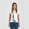 Ladies Slim Fit V Neck Poly-Rich Tee Thumbnail