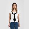 Ladies Slim Fit V Neck Poly-Rich Tee Thumbnail