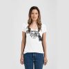 Ladies Slim Fit V Neck Poly-Rich Tee Thumbnail