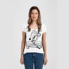 Ladies Slim Fit V Neck Poly-Rich Tee Thumbnail