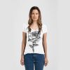 Ladies Slim Fit V Neck Poly-Rich Tee Thumbnail