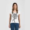 Ladies Slim Fit V Neck Poly-Rich Tee Thumbnail