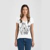 Ladies Slim Fit V Neck Poly-Rich Tee Thumbnail