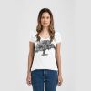 Ladies Slim Fit V Neck Poly-Rich Tee Thumbnail