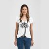 Ladies Slim Fit V Neck Poly-Rich Tee Thumbnail