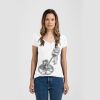 Ladies Slim Fit V Neck Poly-Rich Tee Thumbnail