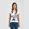 Ladies Slim Fit V Neck Poly-Rich Tee Thumbnail