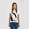 Ladies Slim Fit V Neck Poly-Rich Tee Thumbnail